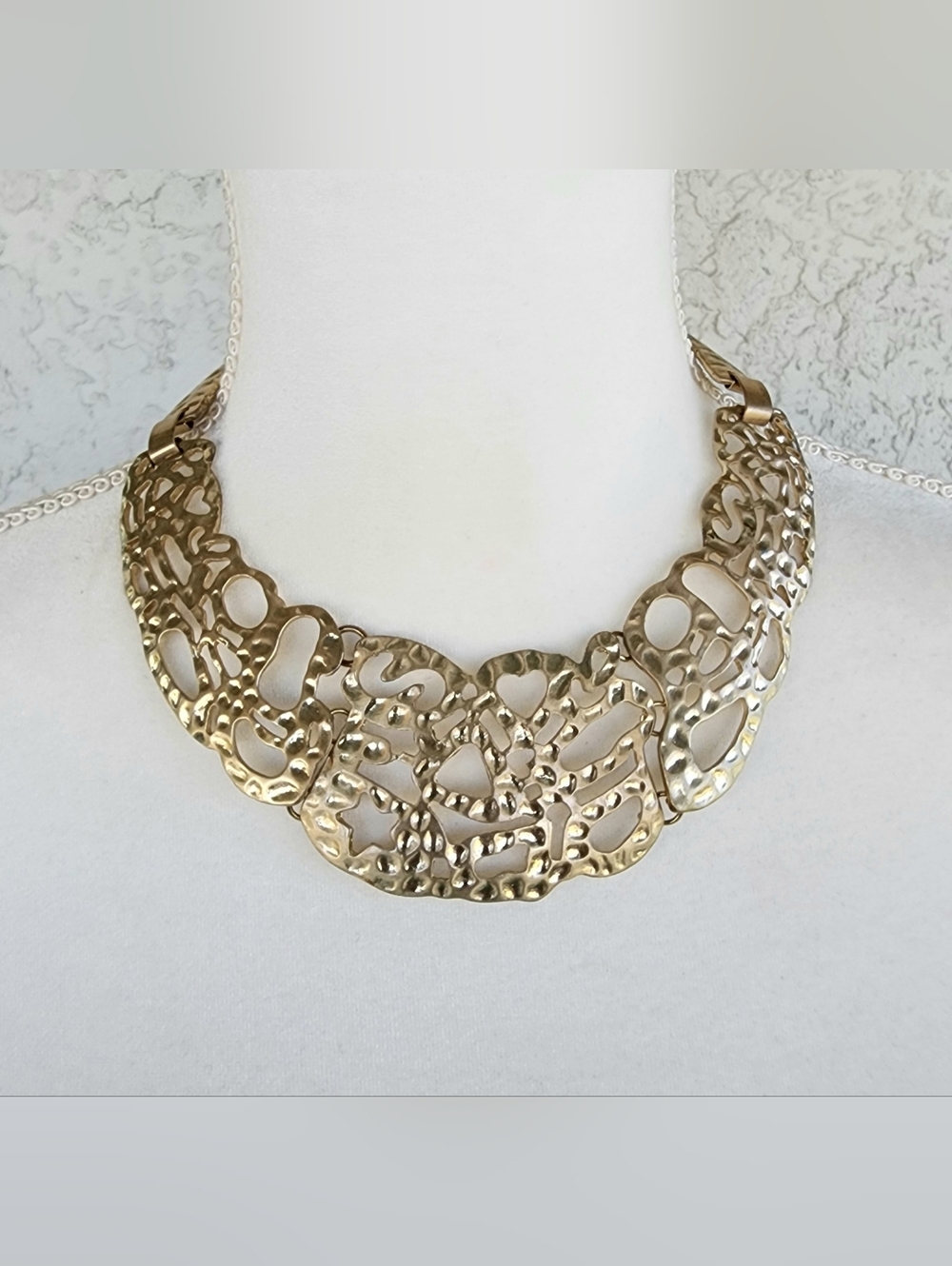 Gold Cutout Statement Collar Necklace - Women Jewelry